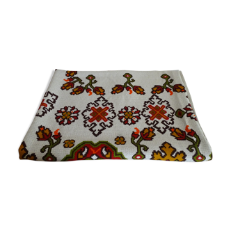 Vintage tablecloth year 1970 deco flowers multicolored