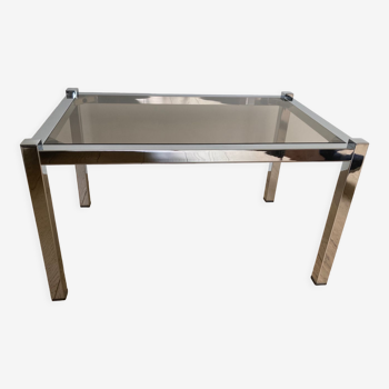 Table d’appoint chrome et verre