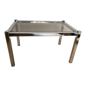 table d’appoint chrome - verre