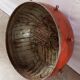 Old red ceiling light with 60 cm metal chain