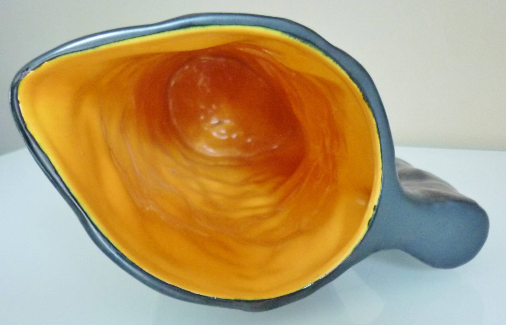 Glazed ceramic pitcher, design from the 50s/60s, signed "La Poterie Perigordine"