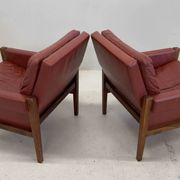 Vintage Danish Lounge Chairs In Rosewood And Leather. 1960s