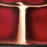 Vintage red and gold enamel wall cross on copper, Atelier Chehab