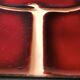 Croix murale en émail rouge et doré sur cuivre Atelier Chehab vintage