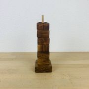 6 coquetiers en bois d'olivier et leur support