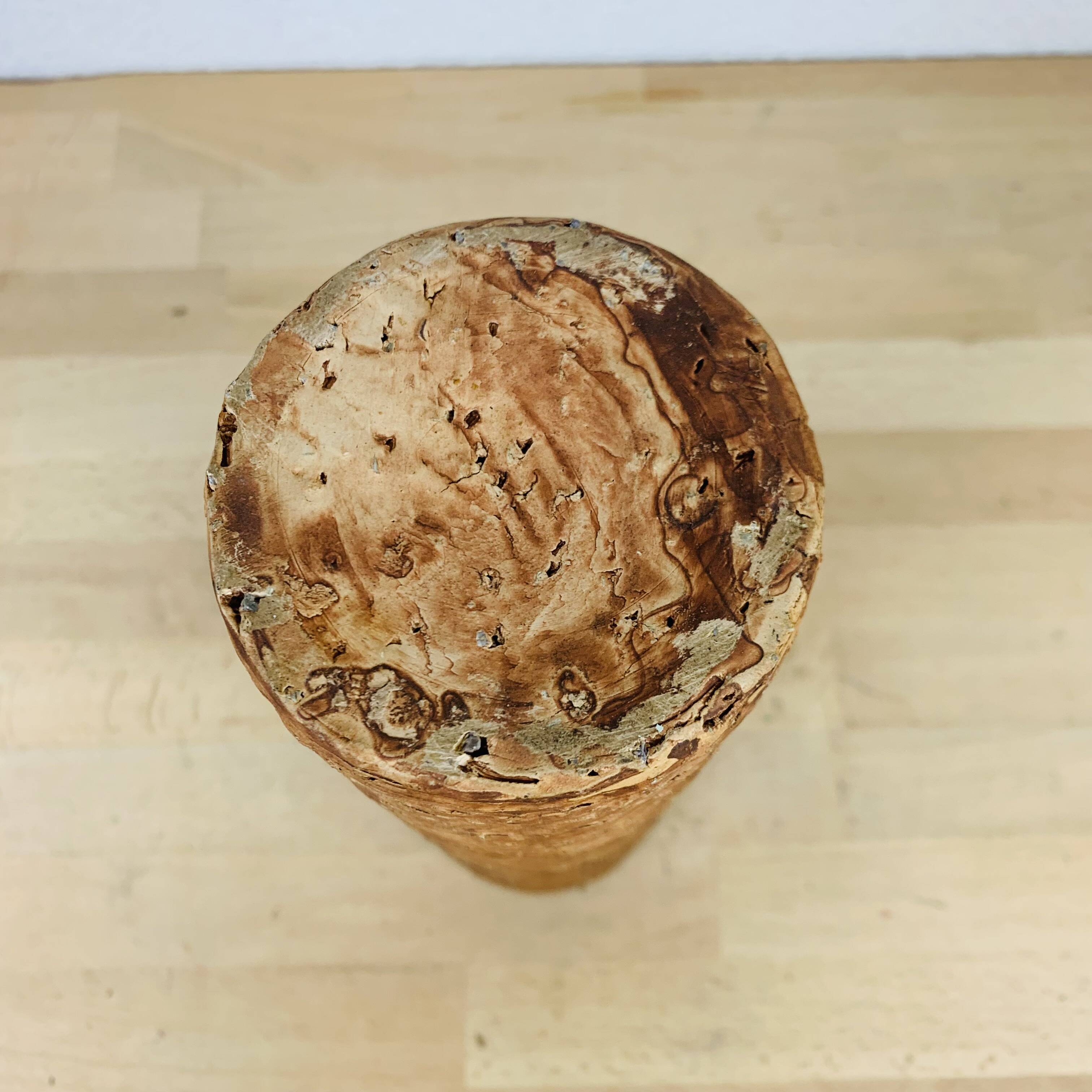 Vintage stoneware roll vase