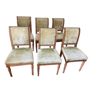 Six chaises directoire en bois