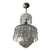 Bohemian crystal basket chandelier