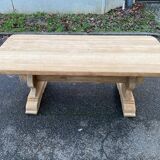 Table à manger de monastère rénovée en chêne massif du 19ème 200cm
