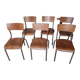 6 vintage school chairs
