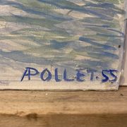 Pollet (a), aquarelle “canal au printemps” signée xxème