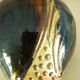 Ceramic vase, glazed stoneware, floral decoration, signature to be identified