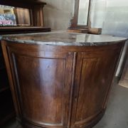 Rare Low Corner Cabinet from the Louis-Philippe Era – 19th Century – Marble Top