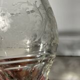 Pair of stemmed glasses in thick crystal, Bohemian, circa 1900