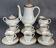 Complete coffee service for 6 people, Giraud Limoges lotus-shaped porcelain C749