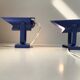 Appliques murales minimalistes bleues de lyfa 1980s, set de 2