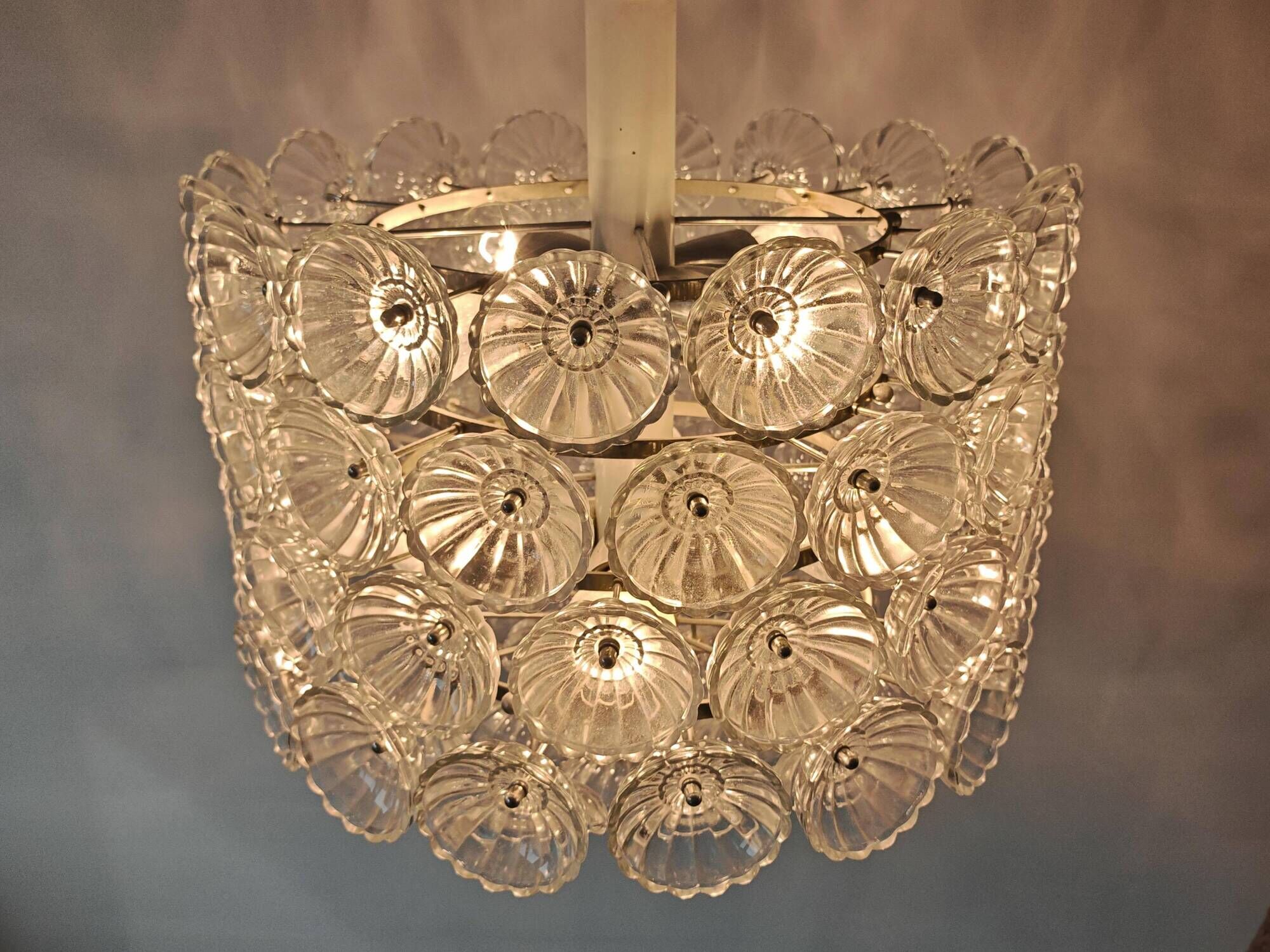 Large floral chandelier Mid Century Modern attributed to Emil Stejnar 1970s