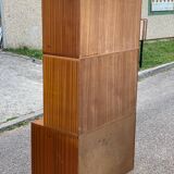 Vintage 1950s smoked glass secretary cabinet