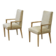 Rare pair of cerused oak armchairs, confidential creation attributed to Suzanne Guiguichon, 1940s.