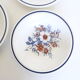 Set of 4 plates caps Stafforshire Alpine Rose