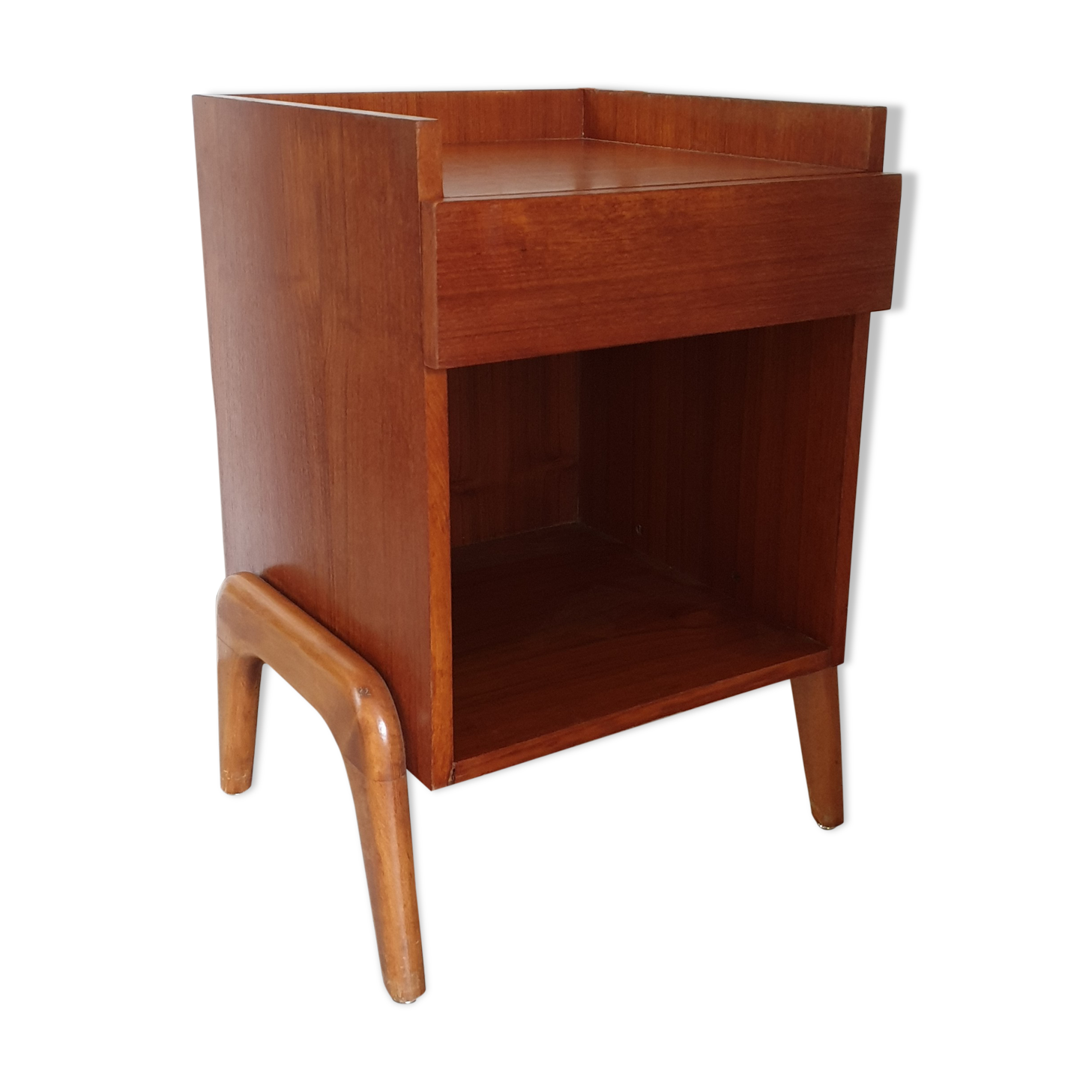 Scandinavian-style compass-footed bedside