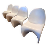4 fauteuils style Panton blanc
