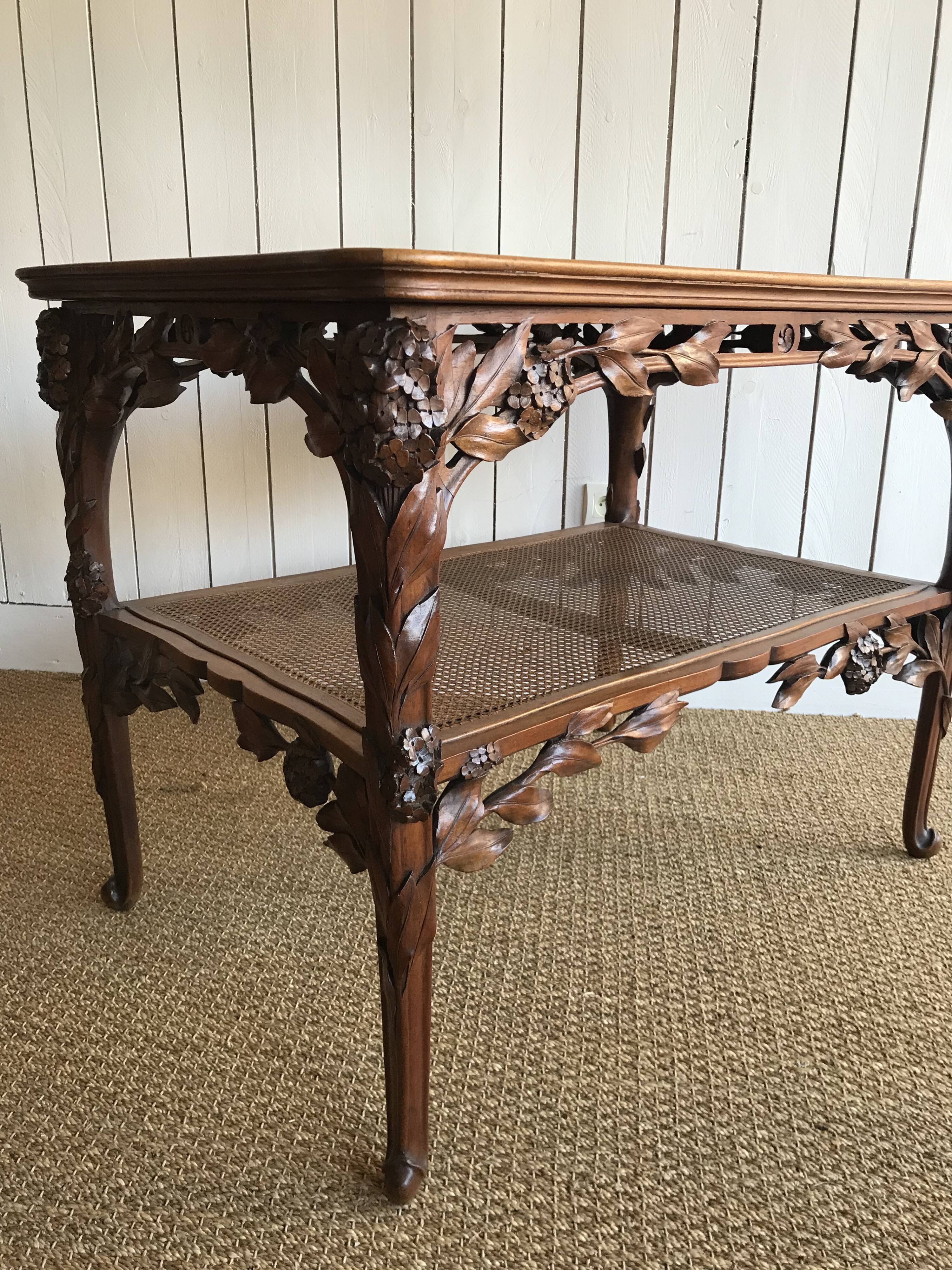 Art Nouveau service table in the style of Majorelle.