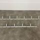 70s design aluminum wall coat rack, 21 hooks