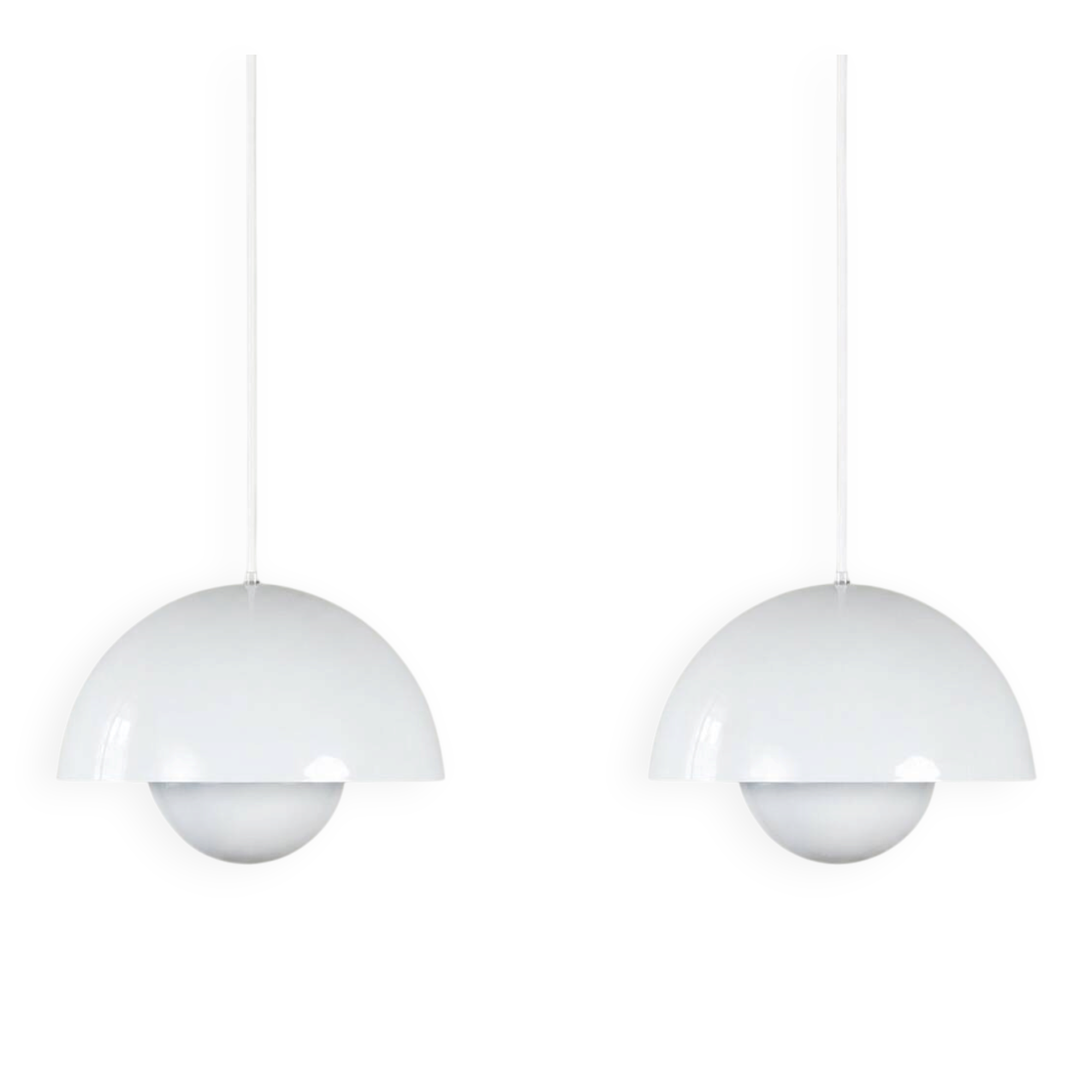 Pair of 2 Flowerpot lamps from Denmark by Verner Panton, Louis Poulsen, 1968