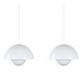 Paire de 2 lampes Flowerpot danoises par Verner Panton, Louis Poulsen, 1968