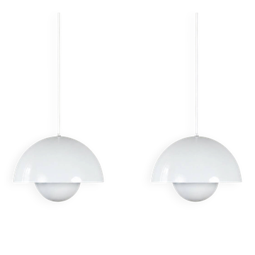 Pair of 2 Flowerpot lamps from Denmark by Verner Panton, Louis Poulsen, 1968