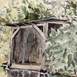 Aquarelle de paysage vintage