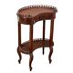 Antique walnut coffee table with decorations, Italy, 19th century.
