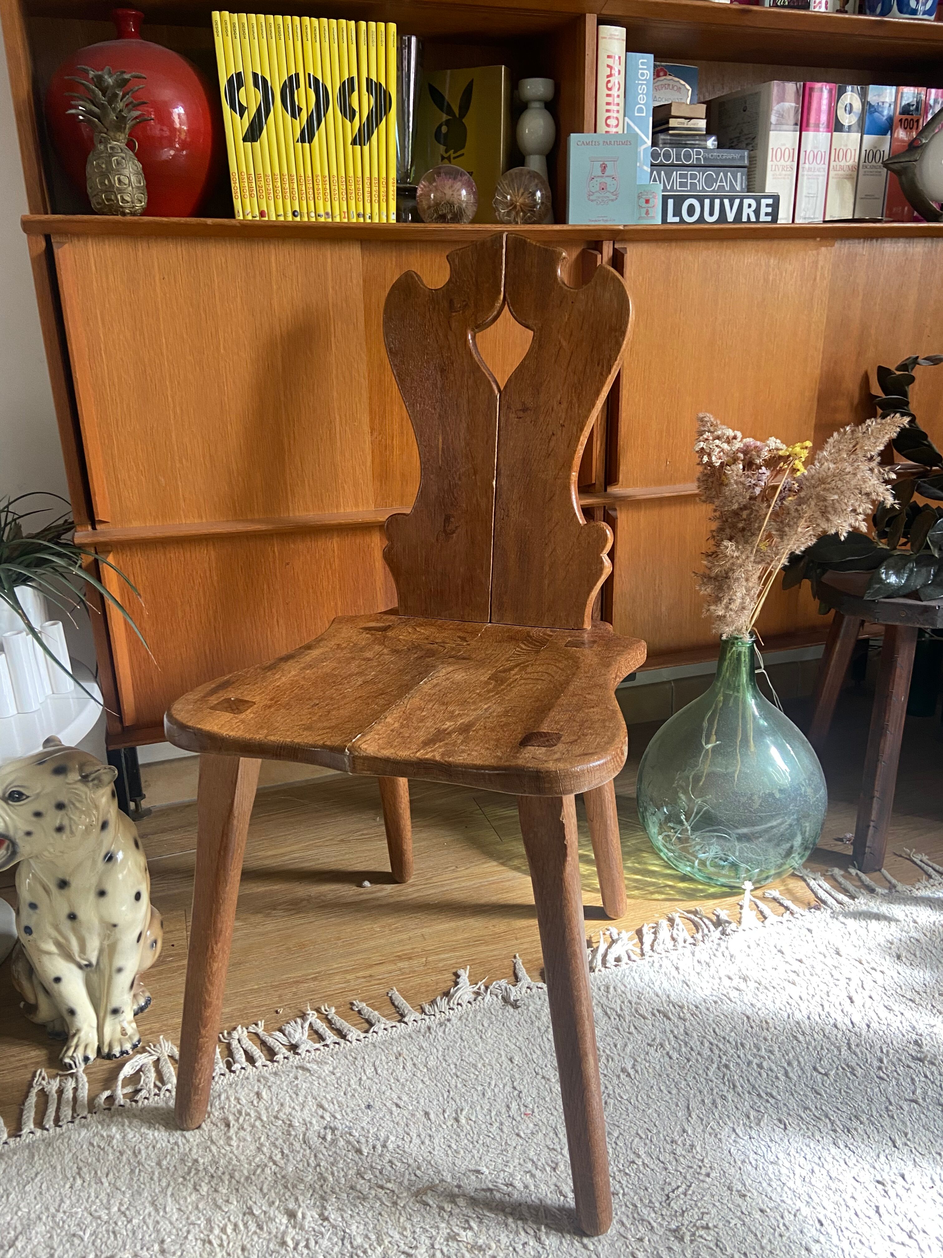 Alpine chair in vintage solid oak