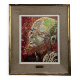 Oil on cardboard portrait of a man with a beard by Devaux