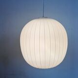 White opaline ball pendant light from the 50s