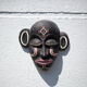 African ceramic mask Chokwe mwana pwo, pottery, wall decoration, signed mask, collection, 50's
