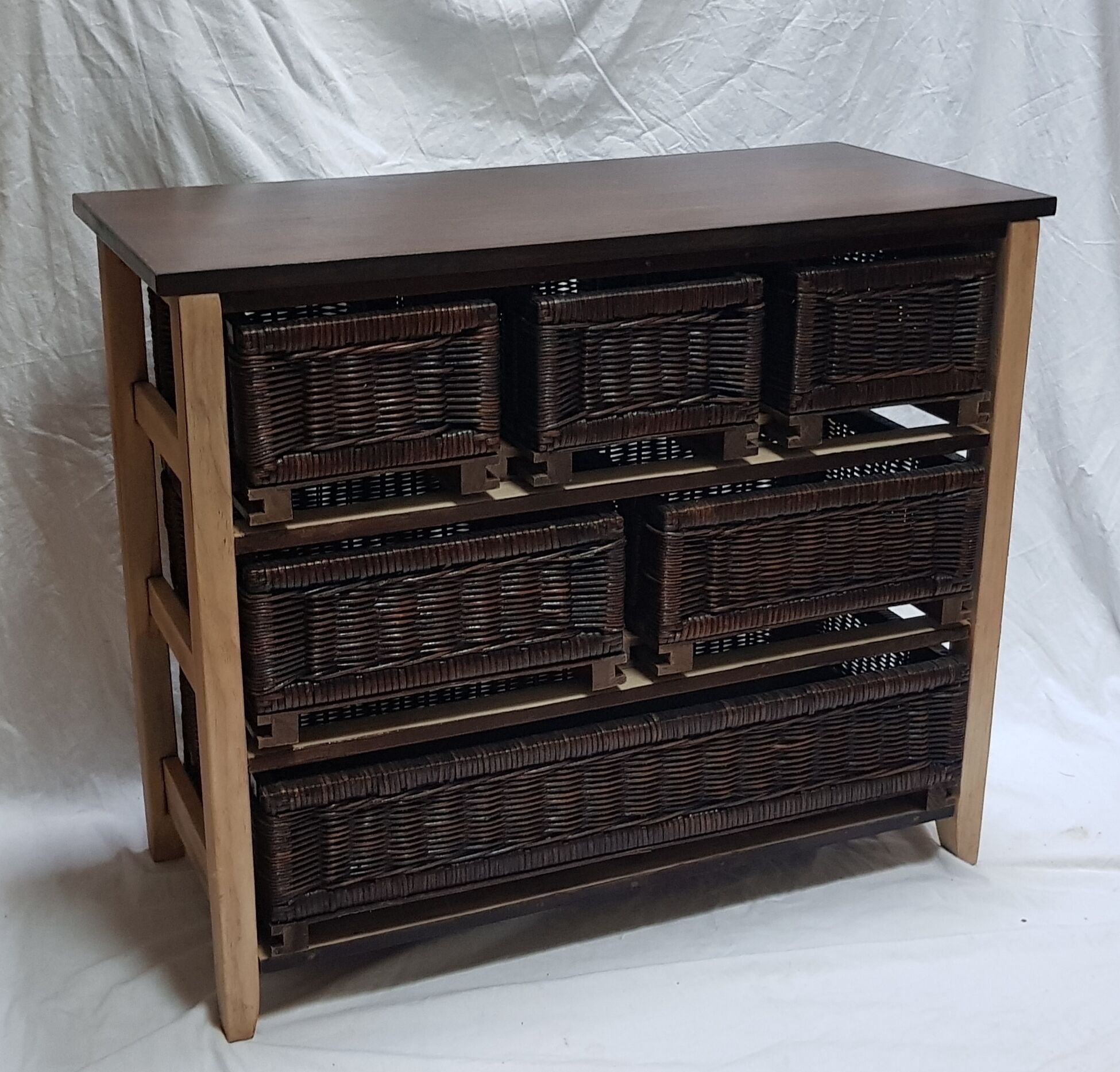 Commode 6 tiroirs en rotin