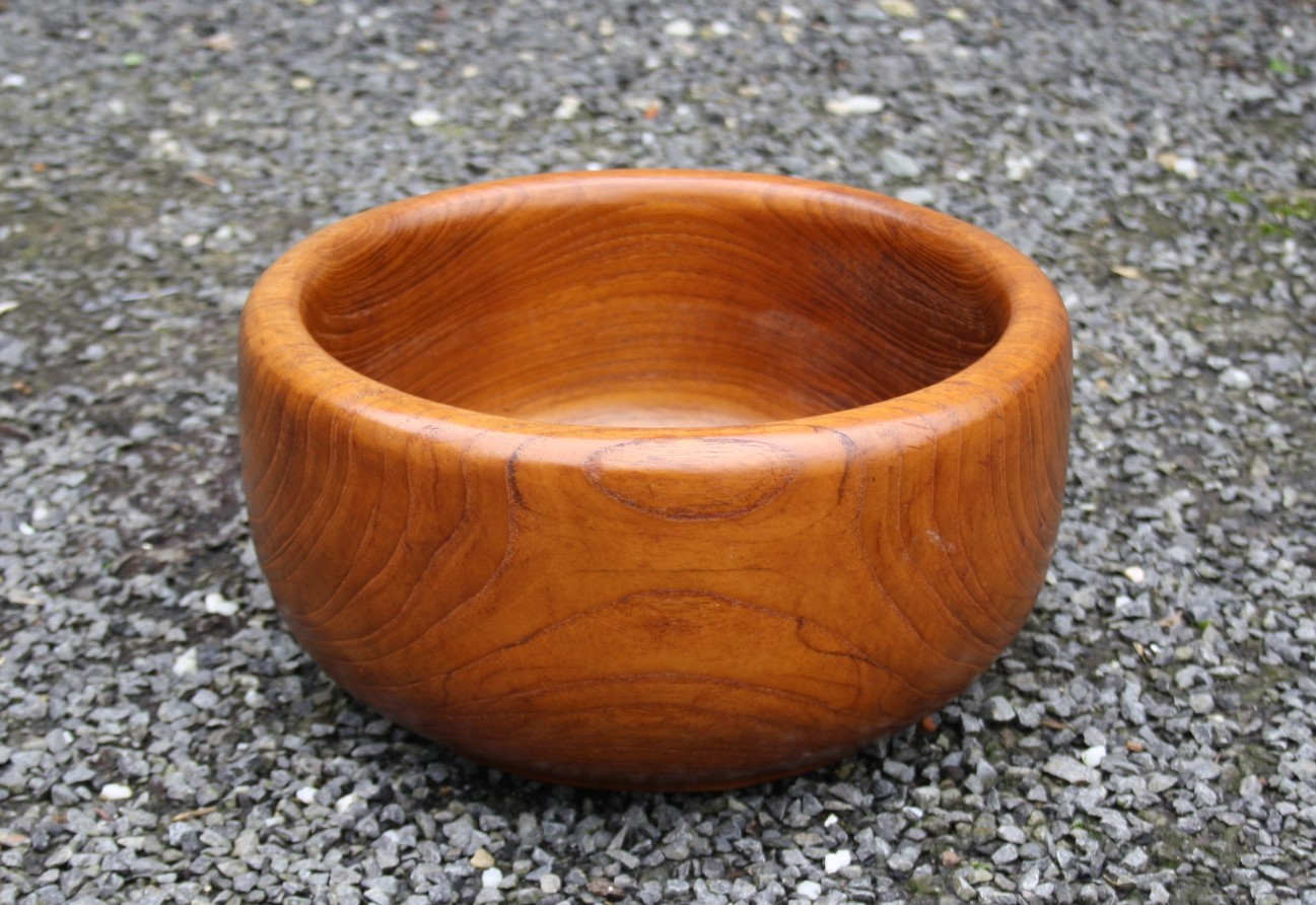 Salad bowl, vintage teak fruit cup