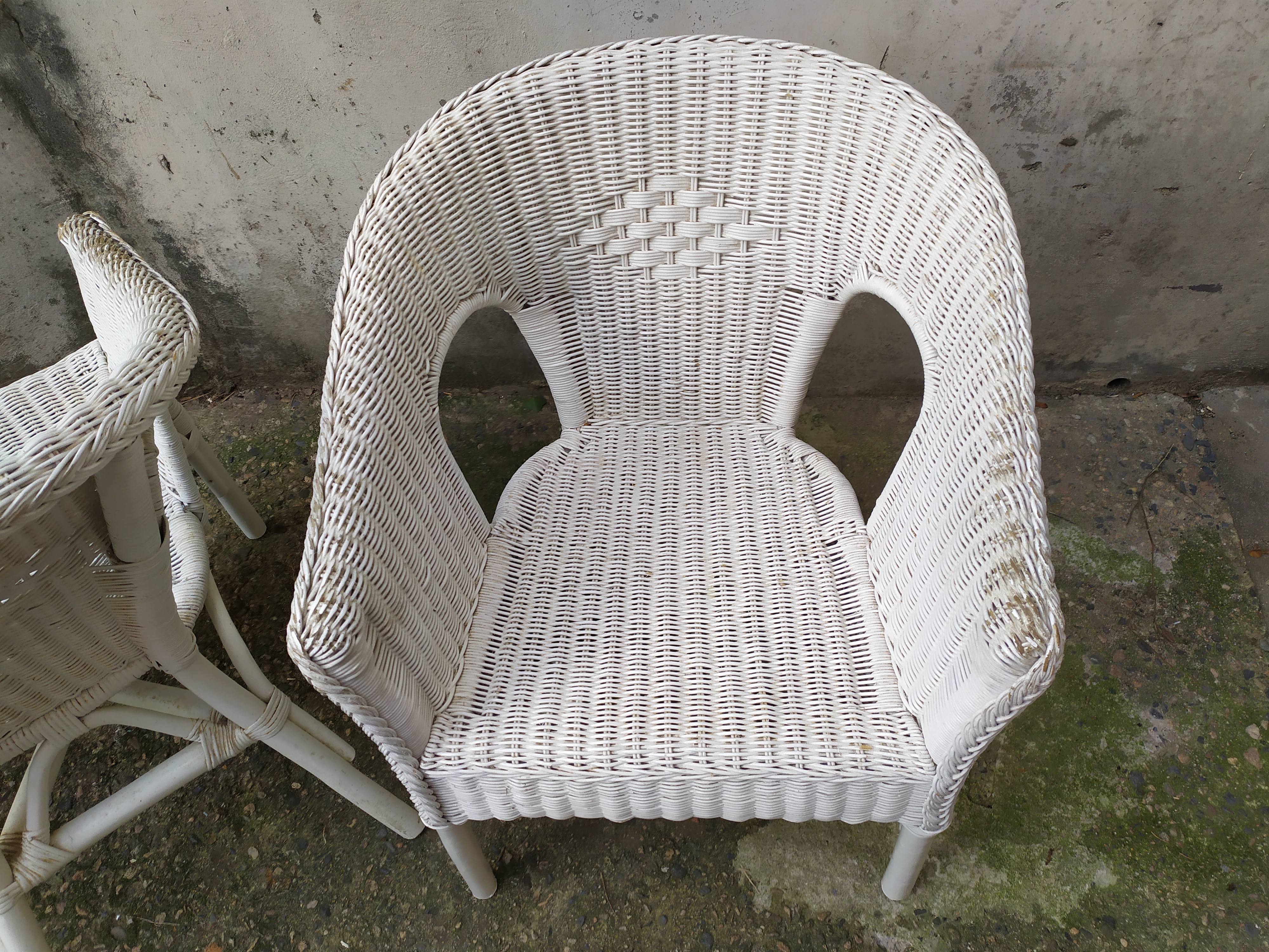 Pair of vintage rattan chairs