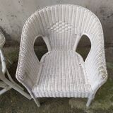 Paire de fauteuils en rotin vintage