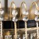 Chandelier 6 lights metal brass 70