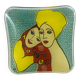 Yves Blayo Signed "Russian Women" Glass Trinket Tray in Screen-Printed Glass