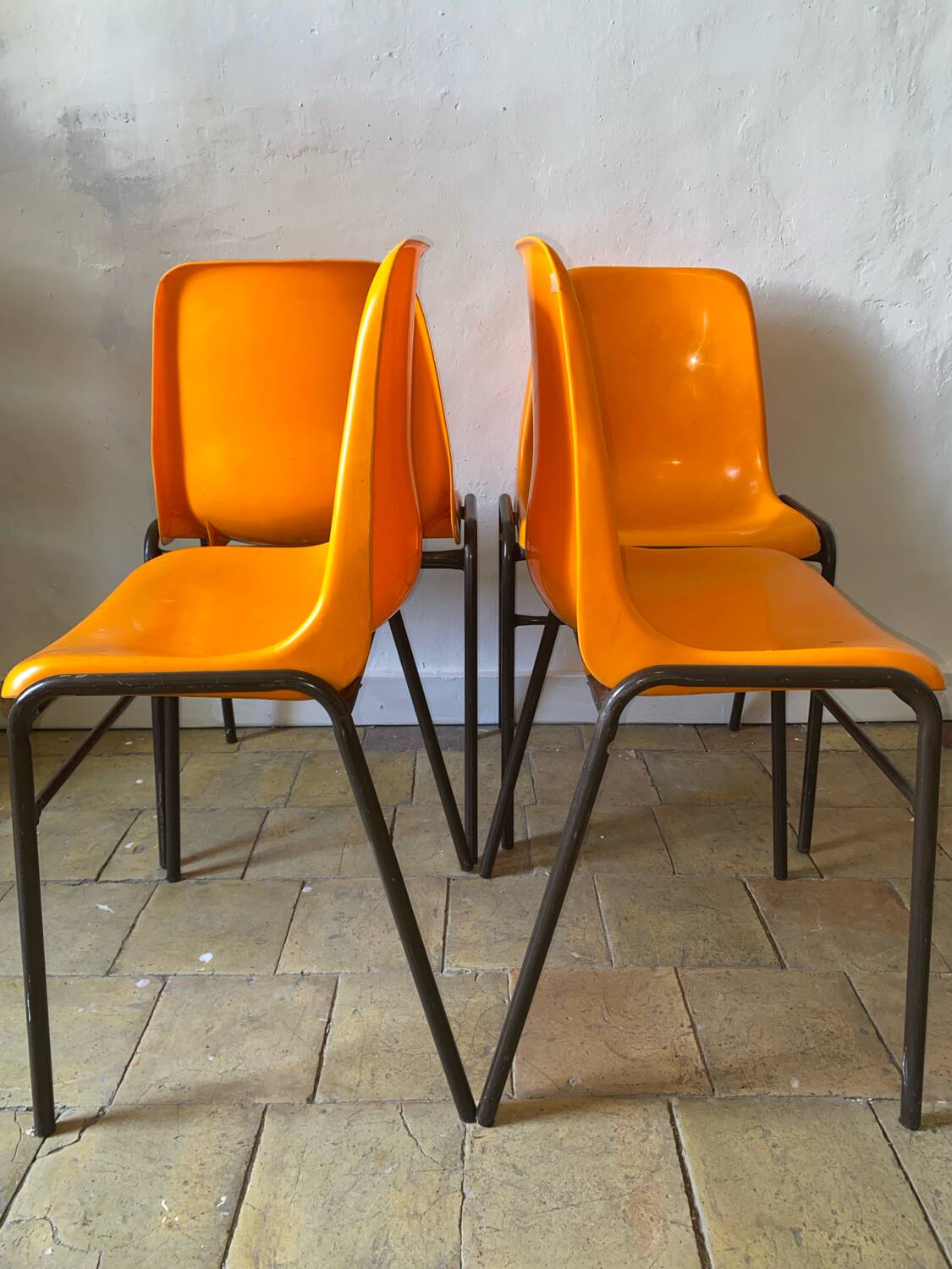 Chaises vintage orange