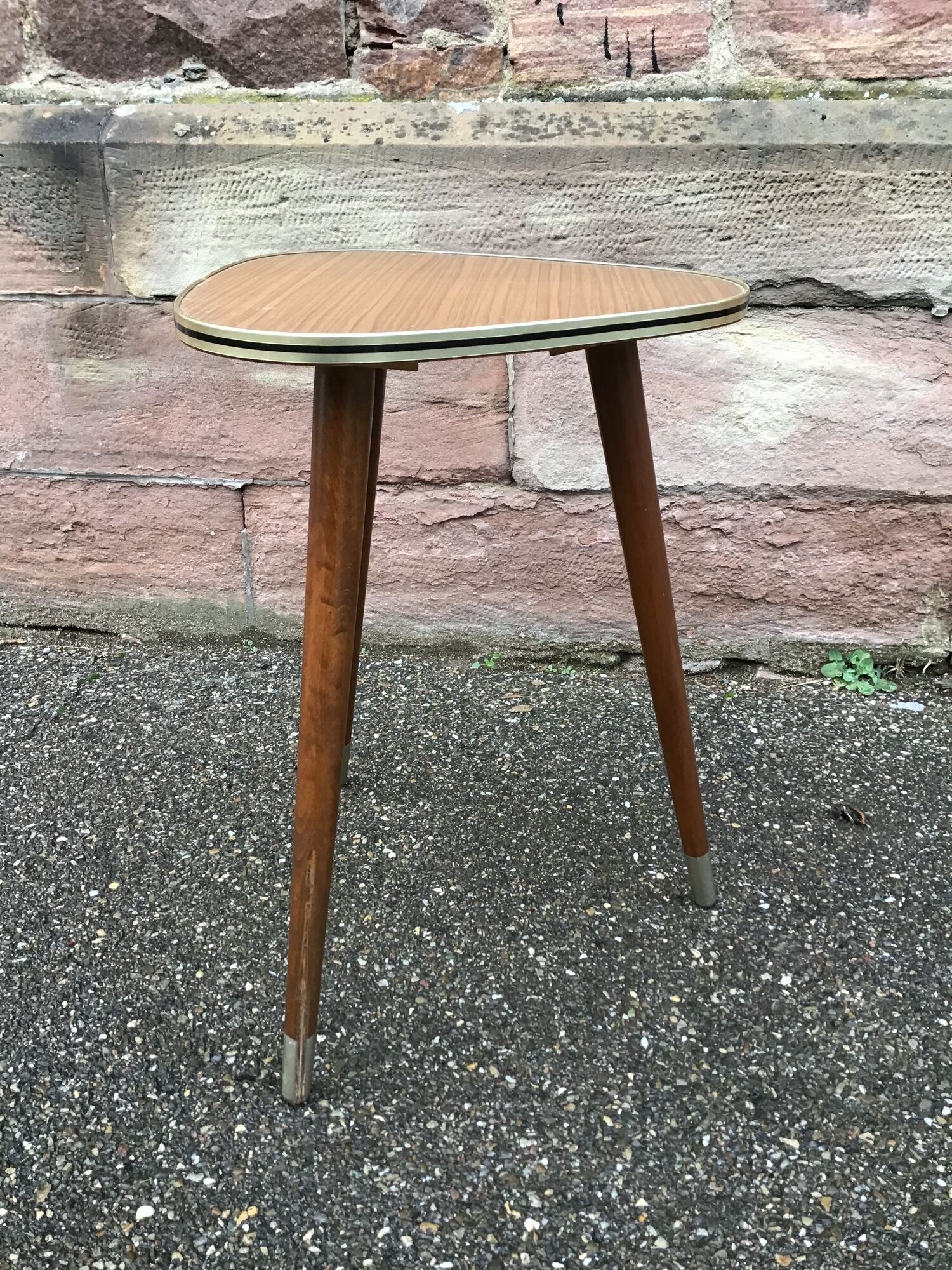 Mid century coffee table french cocktail vintage design 1960 scandinavian tripod