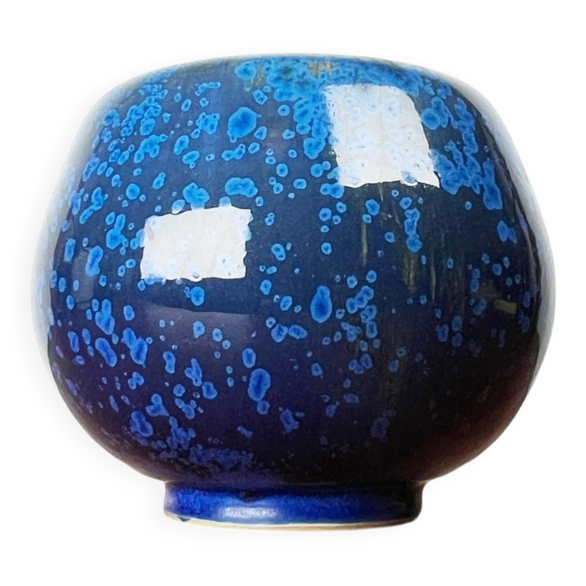 Vase de poterie d'atelier allemand bleu moderne du milieu du siècle par Werner et Annemarie Schmidt-Tummeley pour Juist Keramik, 1960s