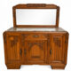 Art Deco buffet from the 1930s, solid wood, marble top, removable mirror.