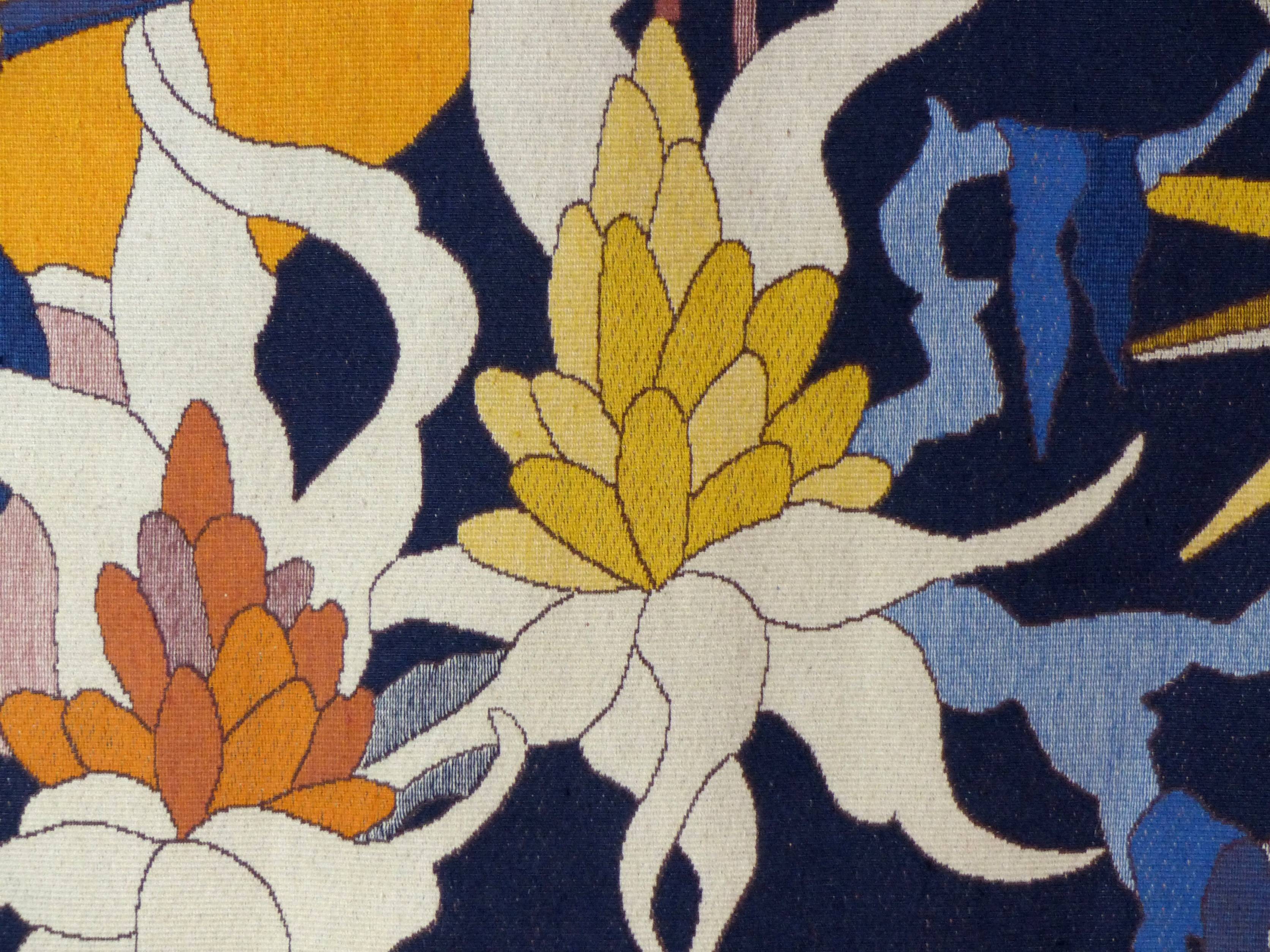 Birds tapestry at dusk by Jane Larroque