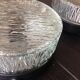 Pair of round ceiling lights in glass ice vintage 60-70s