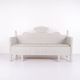 Antique storage bench with carvings – grey painted – pine wood – 1860s